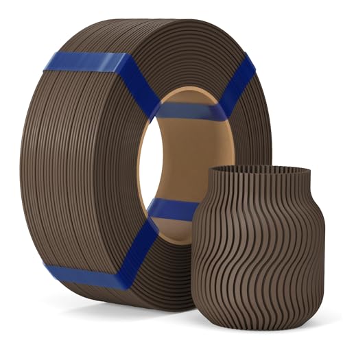 ELEGOO PLA Basic Refill Filament 1.75mm Cocoa Brown 1KG, 3D Printer Filament No Spool Dimensional Accuracy +/- 0.02mm, 3D Printing PLA for Reusable Spool Refilling