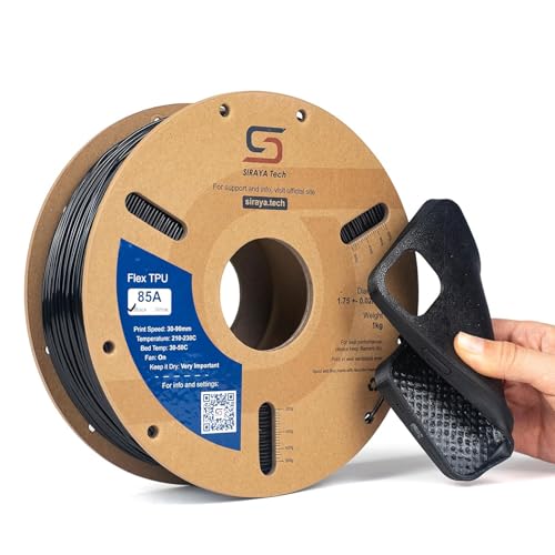 Siraya Tech Flex TPU 85A 3D Printer Filament, ISO 10993 Tested, Black, 1kg