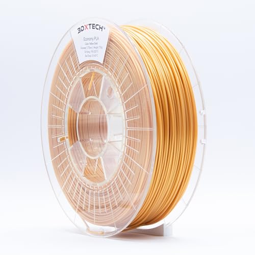 3DXTECH - 1.75mm Yellow Gold Economy PLA 3D Filament 750g Reel, 3D Printing Filament - Made in USA