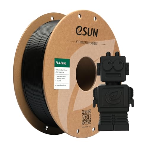 eSUN PLA Basic Filament 1.75mm, 3D Printer Filament High Speed PLA for Fast Printing, 1KG Spool (2.2 LBS) 3D Printing Filament for High Speed 3D Printers, Black