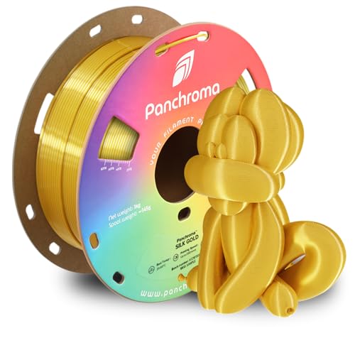Polymaker Panchroma Silk PLA Filament 1.75mm 1kg, Shiny Gold, New and Improved Formula, Better Strength, Printing Speed and Clog-Free. Works in Most FDM and Multicolor 3D Printers.