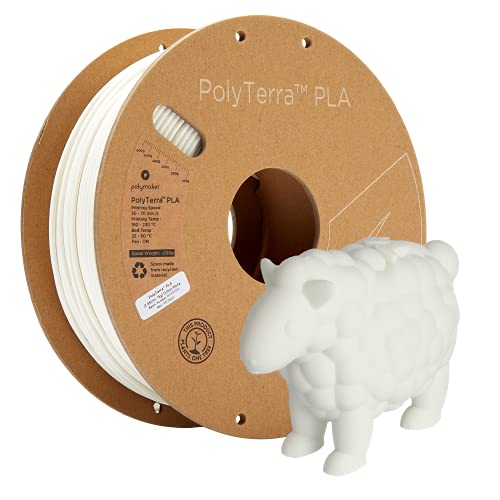 Polymaker Matte PLA Filament Matte Cotton White 2.85mm 1kg 3D Printing Filament, PolyTerra 3D Printer PLA Filament