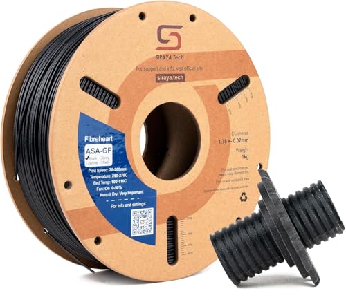 Siraya Tech Fibreheart ASA-GF 3D Printer Filament, Black, 1kg