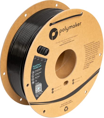 Polymaker High Flow TPU Filament 2.85mm Black, Shore 95A Flexible Filament 2.85mm1kg - PolyFlex TPU95-HF 3D Printing TPU Filament 2.85mm Soft Flexible Filament
