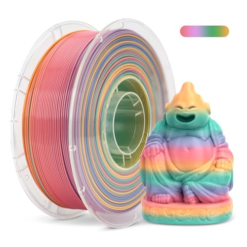 JAREES Rainbow PETG Candy Filament 1.75mm, Green-Purple-Pink-Yellow 1KG