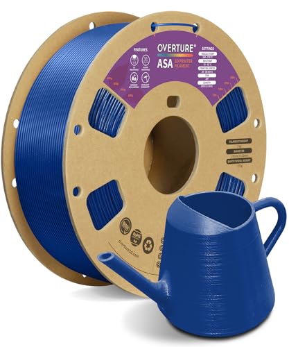 OVERTURE ASA Filament 1.75mm, 1kg Spool (2.2lbs) 3D Printer Filament, Premium Anti-UV, ASA Filament Perfect for Printing Outdoor Functional Parts, Dimensional Accuracy +/- 0.02 mm (Dimond Blue)