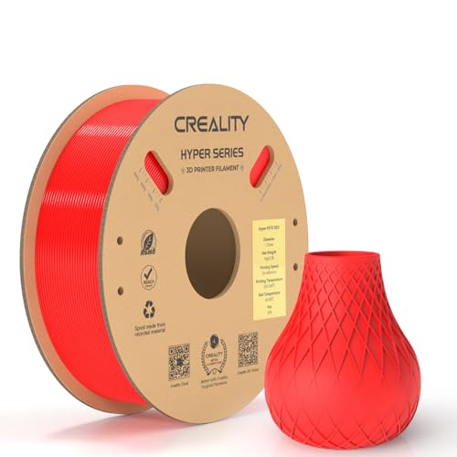 Creality Official Hyper PETG Filament 1.75mm, High Speed PETG 30-600mm/s 3D Printer Filament PETG, Dimensional Accuracy ± 0.03 mm, Fit Most 3D Printers, 1KG(2.2lbs) Spool Red