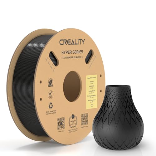 Creality Official Hyper PETG Filament 1.75mm, High Speed PETG 30-600mm/s 3D Printer Filament PETG, Dimensional Accuracy ± 0.03 mm, Fit Most 3D Printers, 1KG(2.2lbs) Spool Black