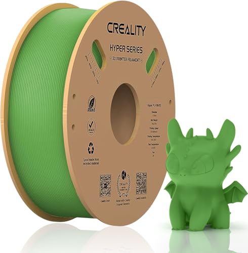 Official Creality Hyper PLA Filament 1.75mm, High Speed PLA 30-600mm/s Rapid 3D Printer Filament, Dimensional Accuracy +/-0.02mm, Fit Most FDM 3D Printers,1KG(2.2lbs) Spool Green