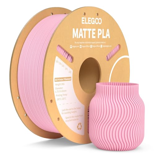 ELEGOO Matte PLA Filament Sakura Pink 1KG, 1.75mm 3D Printer Filament Dimensional Accuracy +/- 0.02mm, 1kg Carboard Spool (2.2lbs) for Most FDM 3D Printers