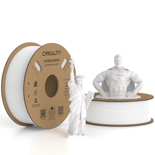 Creality Hyper PLA Filament 1.75mm White 2KG, 30-600mm/s High Speed PLA Rapid 3D Printer Filament, 2 Pack 1kg Spool(2.2lbs), Dimensional Accuracy +/-0.02mm, Fit Most FDM 3D Printer