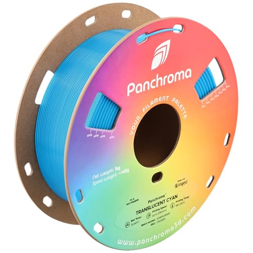 Polymaker Panchroma Translucent PLA Filament, Translucent Cyan 1.75mm 3D Printing Filament, 3D Printer PLA Filament, Fit Most FDM 3D Printers, 1kg Spool (2.2lbs)