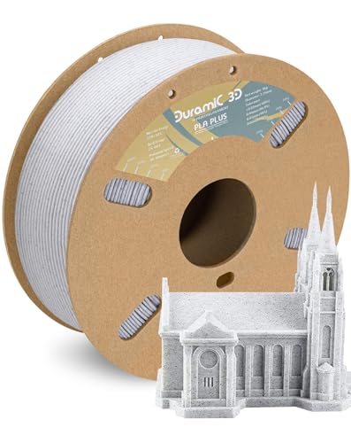 DURAMIC 3D PLA+ Filament 1.75mm 1Kg Marble, PLA Plus Filament 1Kg Spool(2.2lbs) Tougher and Stronger, Dimensional Accuracy Probability +/- 0.02mm