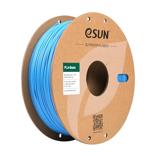eSUN PLA Basic Filament 1.75mm, 3D Printer Filament High Speed PLA for Fast Printing, 1KG Spool (2.2 LBS) 3D Printing Filament for High Speed 3D Printers, Light Blue