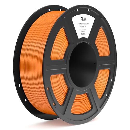 ELEGOO PLA+ Filament 1.75mm Orange 1KG, High Toughness PLA Plus 3D Printer Filament Dimensional Accuracy +/- 0.02mm, 1kg Spool(2.2lbs) Fits for Most FDM 3D Printers