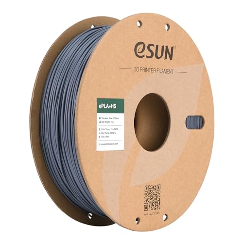 eSUN High Speed PLA+ Filament 1.75mm, 3D Printer Filament Speedy PLA Plus for Fast Printing, Dimensional Accuracy +/- 0.03mm, 1KG Cardboard Spool (2.2 LBS) 3D Printing Filament for 3D Printers, Grey
