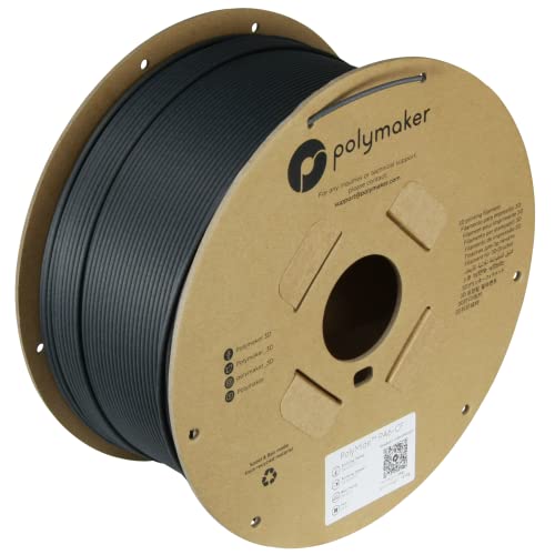 Polymaker PA6-CF Nylon Filament 2.85mm 2kg Black Carbon Fiber 3D Printing Filament - PolyMide PA6-CF Warp Free Nylon 3D Printer Filament