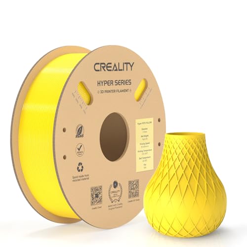 Creality Official Hyper PETG Filament 1.75mm, High Speed 30-600mm/s 3D Printer Filament PETG, Dimensional Accuracy ± 0.03 mm, Fit Most 3D Printers, 1KG(2.2lbs) Spool Yellow
