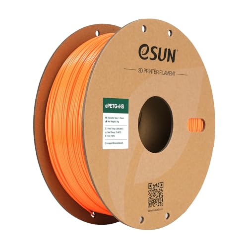 eSUN High Speed Upgraded PETG Filament 1.75mm, High Toughness 3D Printer Filament Speedy PETG for Fast Printing, 1KG Spool (2.2 LBS) 3D Printing Filament for 3D Printers, Solid Orange