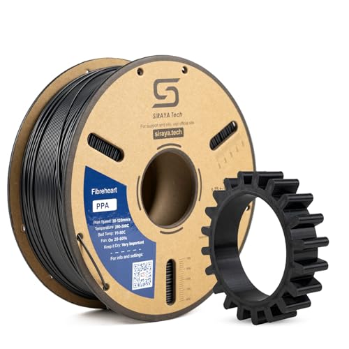 Siraya Tech Fibreheart PPA 3D Printer Filament, High-Strength, Black, 1kg