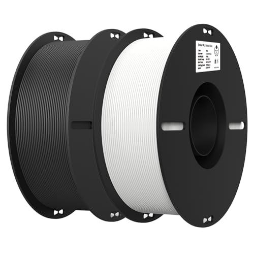 Creality 2kg Black & White PLA 1.75mm Filament Bundle for 3D Printing with No-Tangling Strong Bonding and Overhang Performance, Accuracy +/- 0.02mm