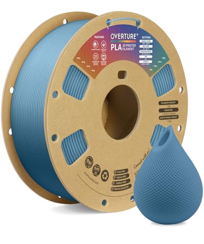 OVERTURE PLA Filament 1.75mm, Neatly Wound 3D Printer Filament 1kg Spool (2.2lbs), Dimensional Accuracy +/- 0.02 mm, Fit Most FDM 3D Printers (Gray Blue)