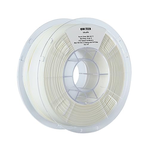 R QIDI TECHNOLOGY 3D Printer Nylon Filament, UltraPA Filament 1.75mm 1KG Spool, Natural,Strong & Tough