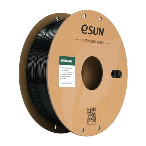 eSUN High Speed Upgraded PETG Filament 1.75mm, High Toughness 3D Printer Filament Speedy PETG for Fast Printing, 1KG Spool (2.2 LBS) 3D Printing Filament for 3D Printers, Solid Black