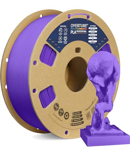OVERTURE PLA Plus (PLA+) Filament 1.75mm, Stronger & More Durable, Professional Toughness 3D Printer Filament 1kg (2.2lbs), High Precision +/- 0.02mm, Tangle-Free (Purple)