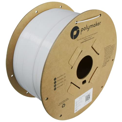 Polymaker Polymax Tough PC Filament 1.75mm, White Polycarbonate Filament 1.75mm 3kg Cardboard Spool - 3D Printer Polycarbonate PC Filament, Tough & High Heat Resistant White