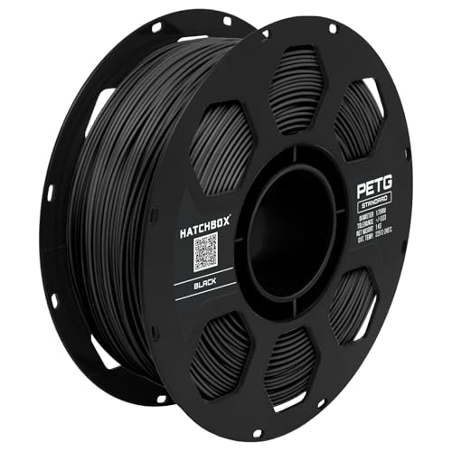 HATCHBOX PETG 3D Printer Filament, Dimensional Accuracy +/- 0.03 mm, 1 kg Spool, 1.75 mm, Black