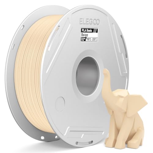 ELEGOO PLA Basic Filament with Reusable Spool Beige 1KG, 1.75mm PLA 3D Printing Filament 2.2lbs High Dimensional Accuracy, Easy Installation Detachable Spool Fits for Most 3D Printers