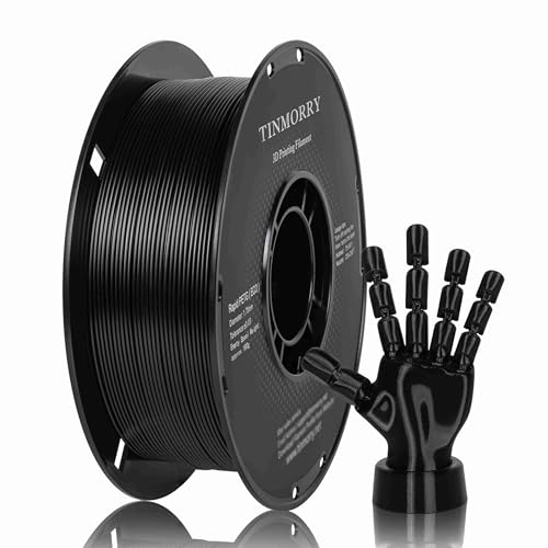 TINMORRY Rapid PETG 3D Printer Filament 1.75 mm, 1 KG, Black