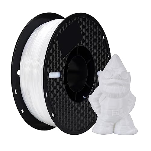 Kingroon TPU 3D Printer Filament, Dimensional Accuracy +/- 0.03 mm, 1 kg Spool(2.2lbs), 1.75 mm,White