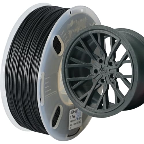 PRILINE Carbon Fiber Filament, PRILINE Carbon Fiber ASA 3D Printer Filament 1.75mm, High Strength Carbon Strands Fiber 3D Printing Filament 1kg Spool, Black