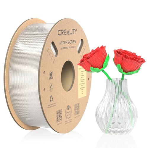 Creality PETG Filament 1.75mm-Christmas Gifts, Hyper PETG Filament High Speed 30-600mm/s High Toughness Chemical Resistance 3D Printer Filament, 1KG Spool(2.2lbs) Fit Most 3D Printers (Clear)