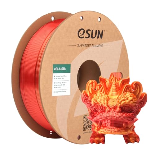 eSUN Silk Rainbow PLA Filament 1.75mm, Silky Colorful PLA 3D Printer Filament, 1KG Gradient Changing Multicolor Shiny Filament for 3D Printer, Silk Scorching Sun