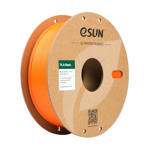 eSUN PLA Basic Filament 1.75mm, 3D Printer Filament High Speed PLA for Fast Printing, 1KG Spool (2.2 LBS) 3D Printing Filament for High Speed 3D Printers, Orange