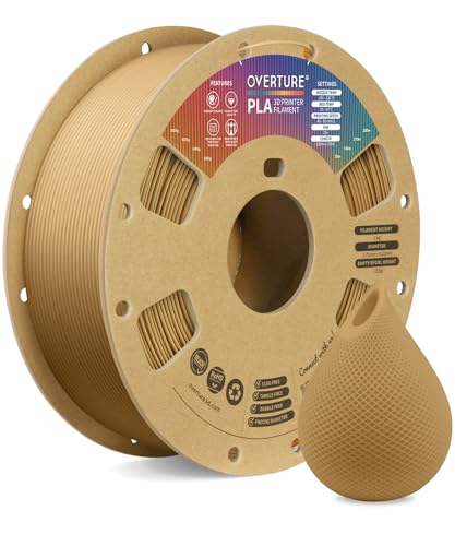 OVERTURE PLA Filament 1.75mm PLA 3D Printer Filament, 1kg Cardboard Spool (2.2lbs), Dimensional Accuracy +/- 0.02mm, Fit Most FDM Printer (Brown)