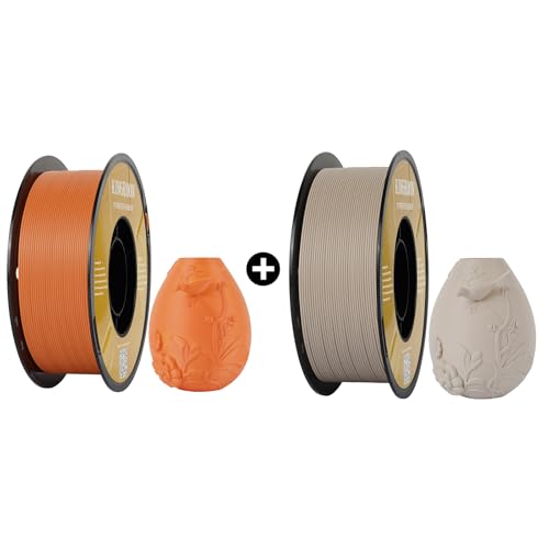 Kingroon Matte PLA Filament 1.75mm 3D Printer Filament Matte Filament 1kg Dimensional Accuracy +/- 0.02 mm (Matte Orange&Matte Skin)