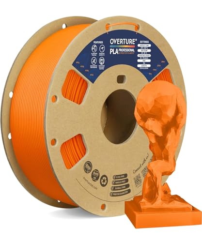 OVERTURE PLA Plus (PLA+) Filament 1.75mm, Stronger & More Durable, Professional Toughness 3D Printer Filament 1kg (2.2lbs), High Precision +/- 0.02mm, Tangle-Free (Orange)