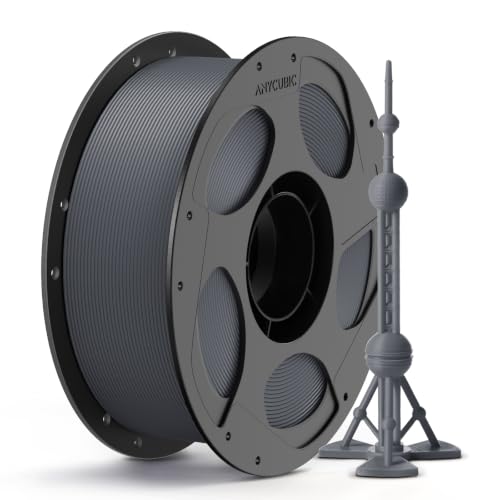 ANYCUBIC PLA Plus (PLA+) 3D Printer Filament 1.75mm, High Toughness 3D Printing Filament, Dimensional Accuracy +/- 0.02mm, Print with Most FDM 3D Printers, 1KG Reusable Spool, Texture Gray