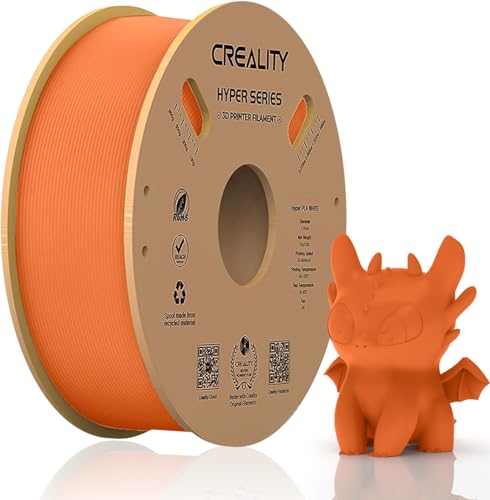Official Creality Hyper PLA Filament 1.75mm, High Speed PLA 30-600mm/s Rapid 3D Printer Filament, Dimensional Accuracy +/-0.02mm, Fit Most FDM 3D Printers,1KG(2.2lbs) Spool Orange