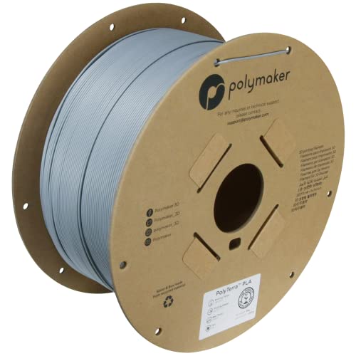 Polymaker Matte PLA Filament Matte Fossil Grey 1.75mm 3kg 3D Printing Filament, PolyTerra 3D Printer PLA Filament