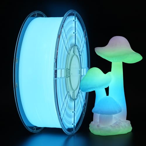 Kingroon Glow in The Dark Rainbow PLA Color Change Filament 3D Printer Filament 1.75 1KG Multicolored PLA Luminous,Dimensional Accuracy +/- 0.03mm