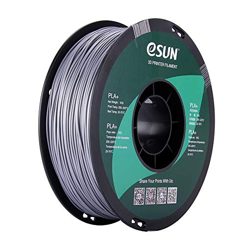 eSUN PLA PRO (PLA+) 3D Printer Filament, Dimensional Accuracy +/- 0.03mm, 1kg, Plastic Spool, 1.75mm, Silver, (Pantone 423C)