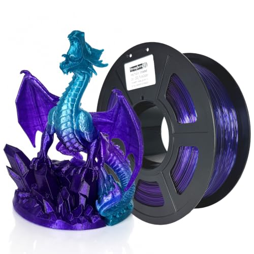 Stronghero3D PETG 3D Printer Filament 1.75 mm,Translucent,Multi Color,Midnight Galaxy Purple Blue,Shiny PETG Filament,net Weight 1 kg(2.2lbs)