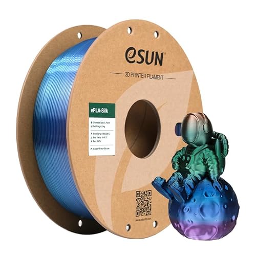 eSUN Silk Rainbow PLA Filament 1.75mm, Silky Colorful PLA 3D Printer Filament, 1KG Gradient Changing Multicolor Shiny Filament for 3D Printer, Silk Universe Color