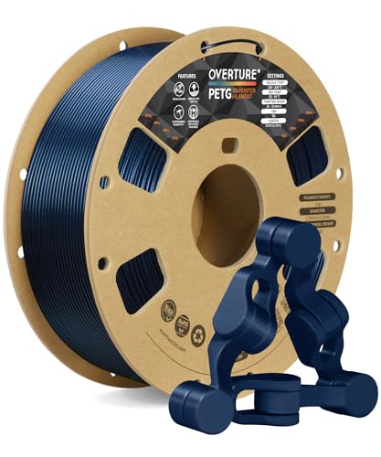 OVERTURE PETG 3D Printer Filament 1.75mm, Neatly Wound Durable PETG 1kg Spool (2.2lbs), Strong Toughness Filament, Dimensional Accuracy +/- 0.02mm, Fit Most FDM Printers (Starry Blue)