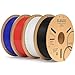 ELEGOO PLA Plus Filament 1.75mm Bundle 4KG, PLA+ Tough 3D Printer Filament Dimensional Accuracy +/- 0.02mm, 4 Pack 1kg Spool(2.2lbs) Fits for Most FDM 3D Printers(Black, White, Blue, Red)